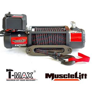 Cabrestante T-MAX Muscle-Lift MW9500 12V de 4305kg cable de plasma enfundado